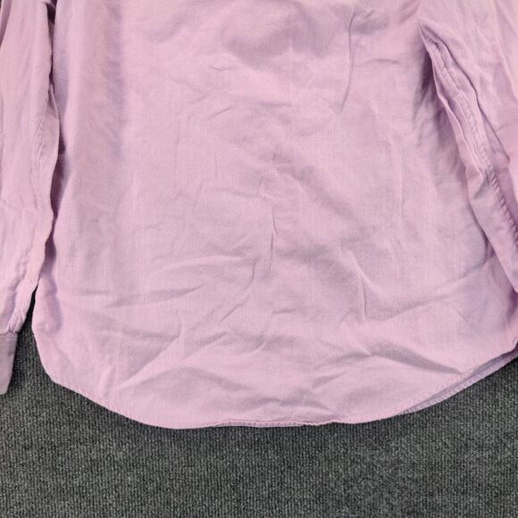 Lands' End Womens Button Front Shirt Purple 10 Cotton Long Sleeve Regular Fit - Picture 7 of 12